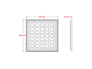 LED Panel 62x62cm Adjustable 18W or 25W 200lm/W