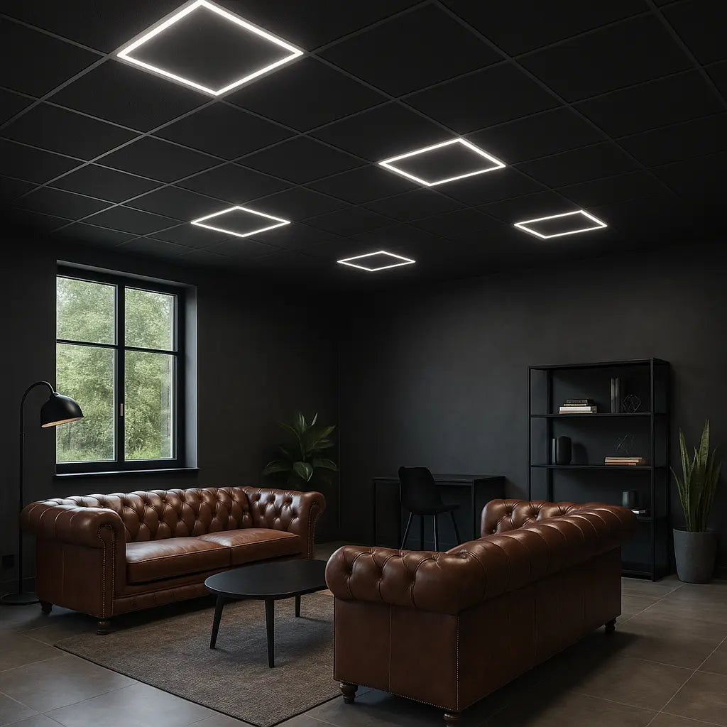 Black LED Panel hollow 60x60cm 36W Adjustable light color (CCT)