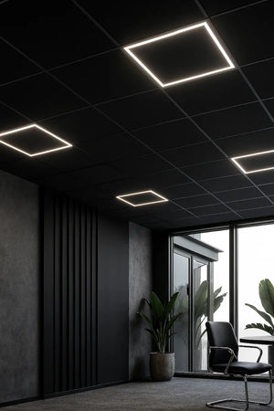 Black LED Panel hollow 60x60cm 36W Adjustable light color (CCT)