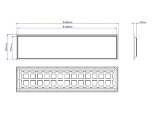LED Panel 30x150cm UGR<19 36W 140 lm/W