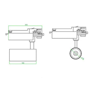 Energy-efficient COB LED Railspot 3 phase 20W with Philips driver