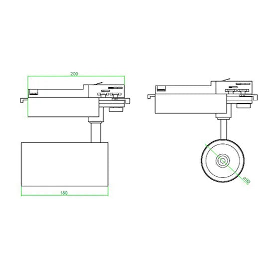 Energy-efficient COB LED Railspot 3 phase 40W with Philips driver