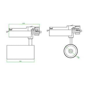 Energy-efficient COB LED Railspot 3 phase 40W with Philips driver