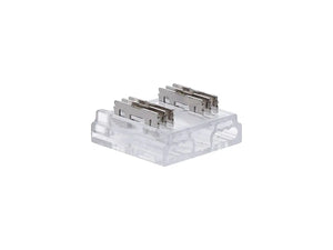 LED Strip - Kabel connector voor COB RGB+CCT | 12mm, aansluiting en voorkant in beeld