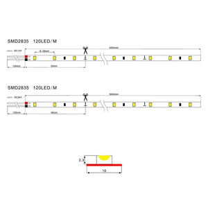 LED Strip SMD2835 120 LEDs/m | 5 Meter Plug & Play set