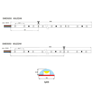 LED Strip Multi-color (RGB) SMD5050 60 LEDs/m IP65 | 5 meters