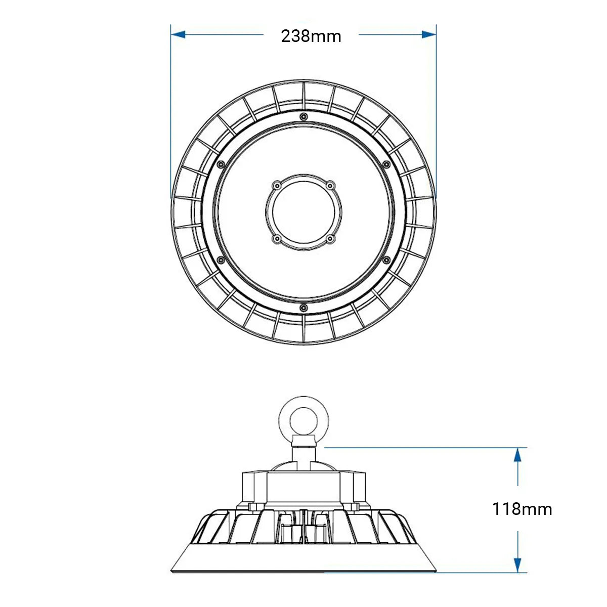 Campana LED UFO 100W 190lm/W regulable | Driver Sosen