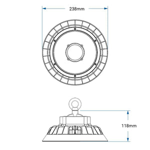 Campana LED UFO 100W 190lm/W regulable | Driver Sosen