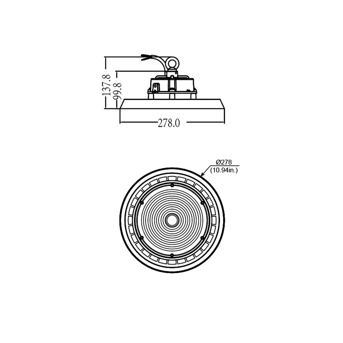 LED UFO Highbay | motion sensor | 100W | 150lm/W | Sosen Driver