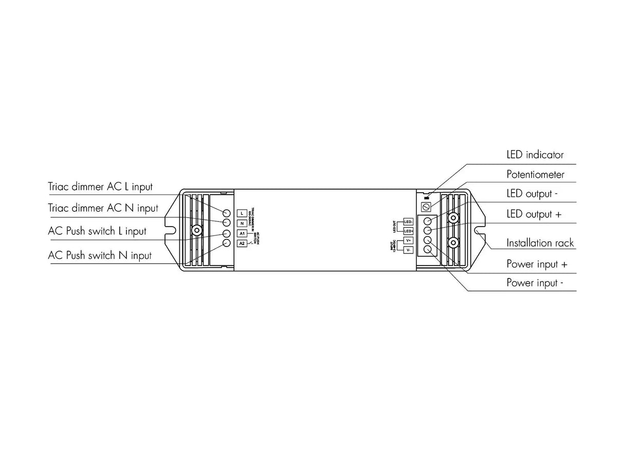 Controlador regulable para tira LED AC100V-240V 15A - para luz blanca