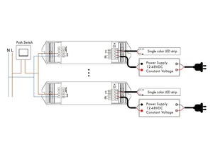 Controlador regulable para tira LED AC100V-240V 15A - para luz blanca