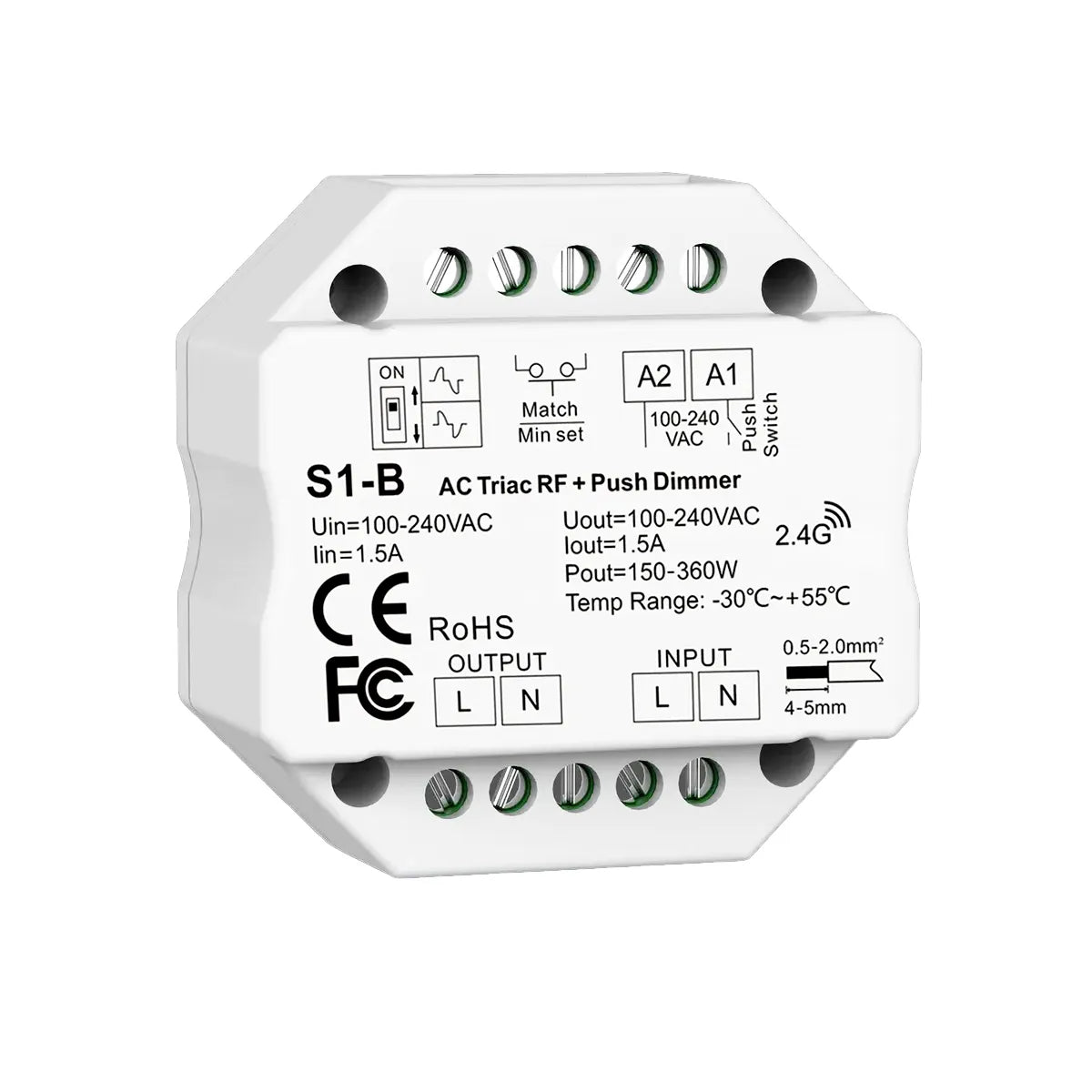 Dimmer LED Push 200W RF Triac