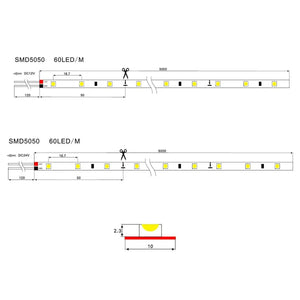 Tira LED SMD5050 60 LEDs/m | 5 metros