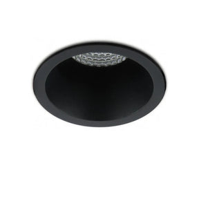 Zwarte LED Inbouwspot 5W 3000K warm wit ⌀80mm Anti glare, 3000K en onderkant in beeld